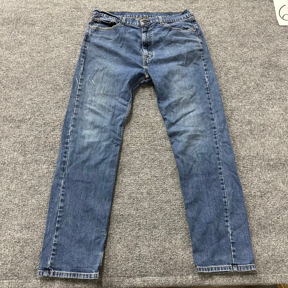 Levi's Jeans Mens Size 38x34 Blue 505 Regular Fit Straight Leg Denim Stretch